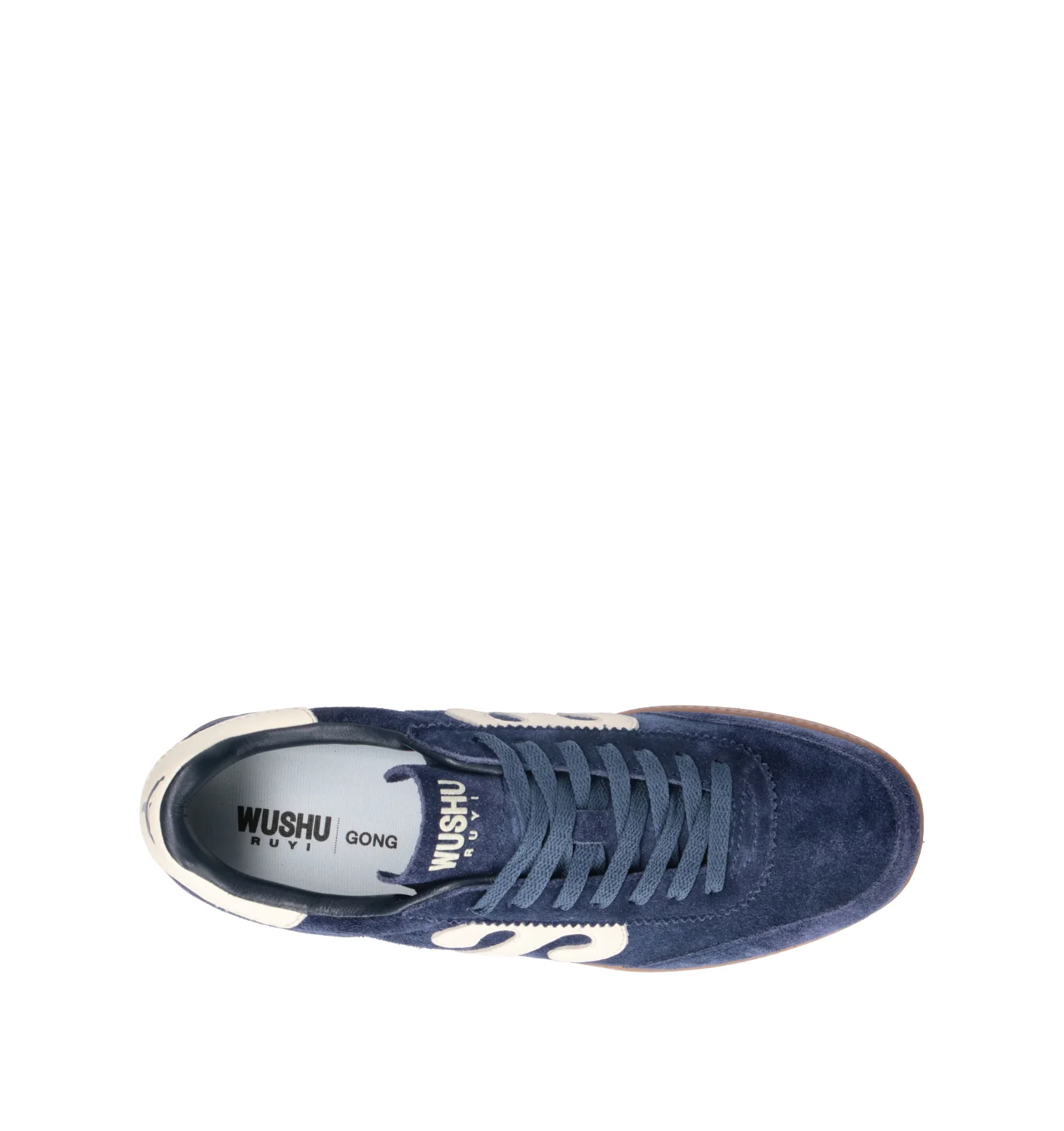WUSHU Sneaker uomo blu in suede - Image 5