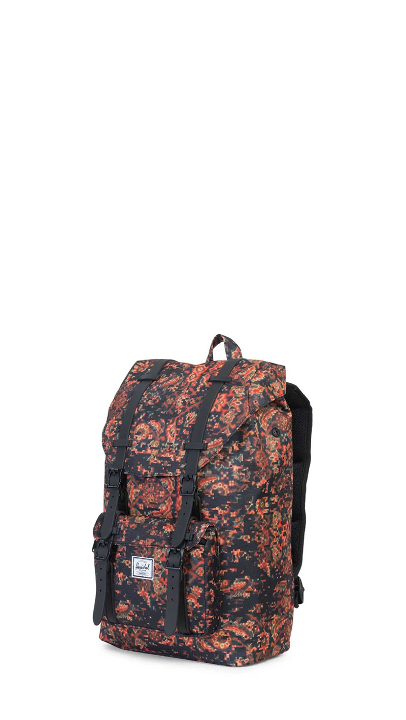 HERSCHEL LITTLE AMERICA MID Zaino nero fantasia tessuto - Image 3