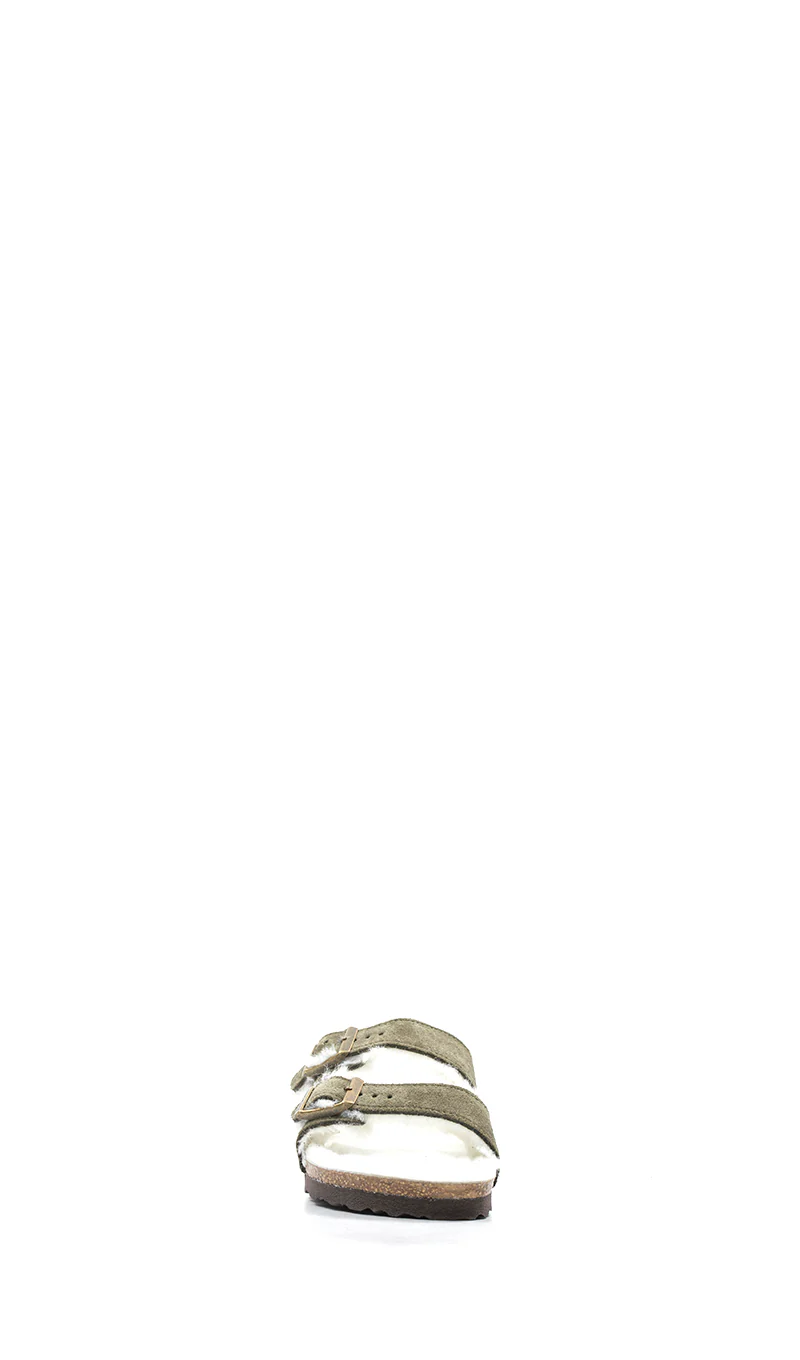 BIRKENSTOCK ARIZONA FUR Ciabatta donna verde in sude - Image 4