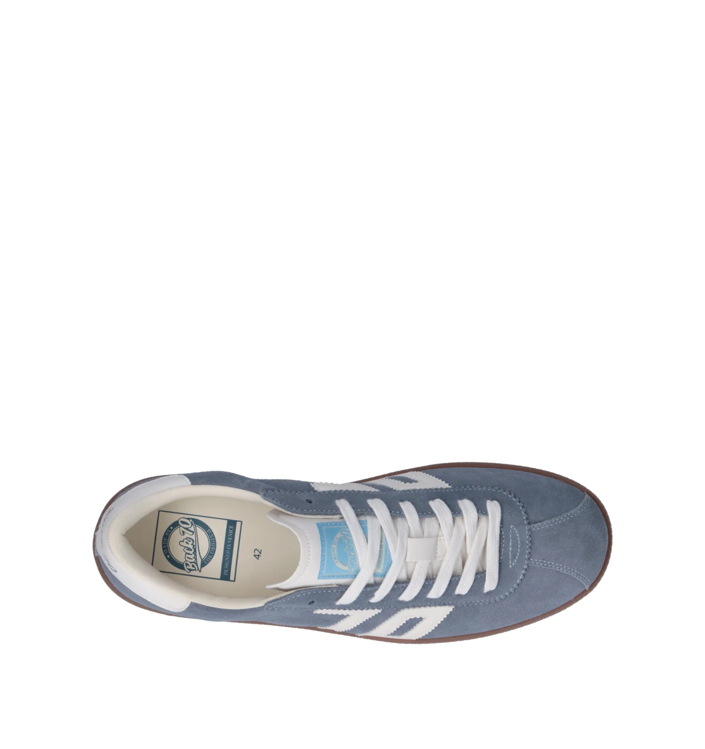 BACK70 Sneaker uomo azzurra in suede - Image 5