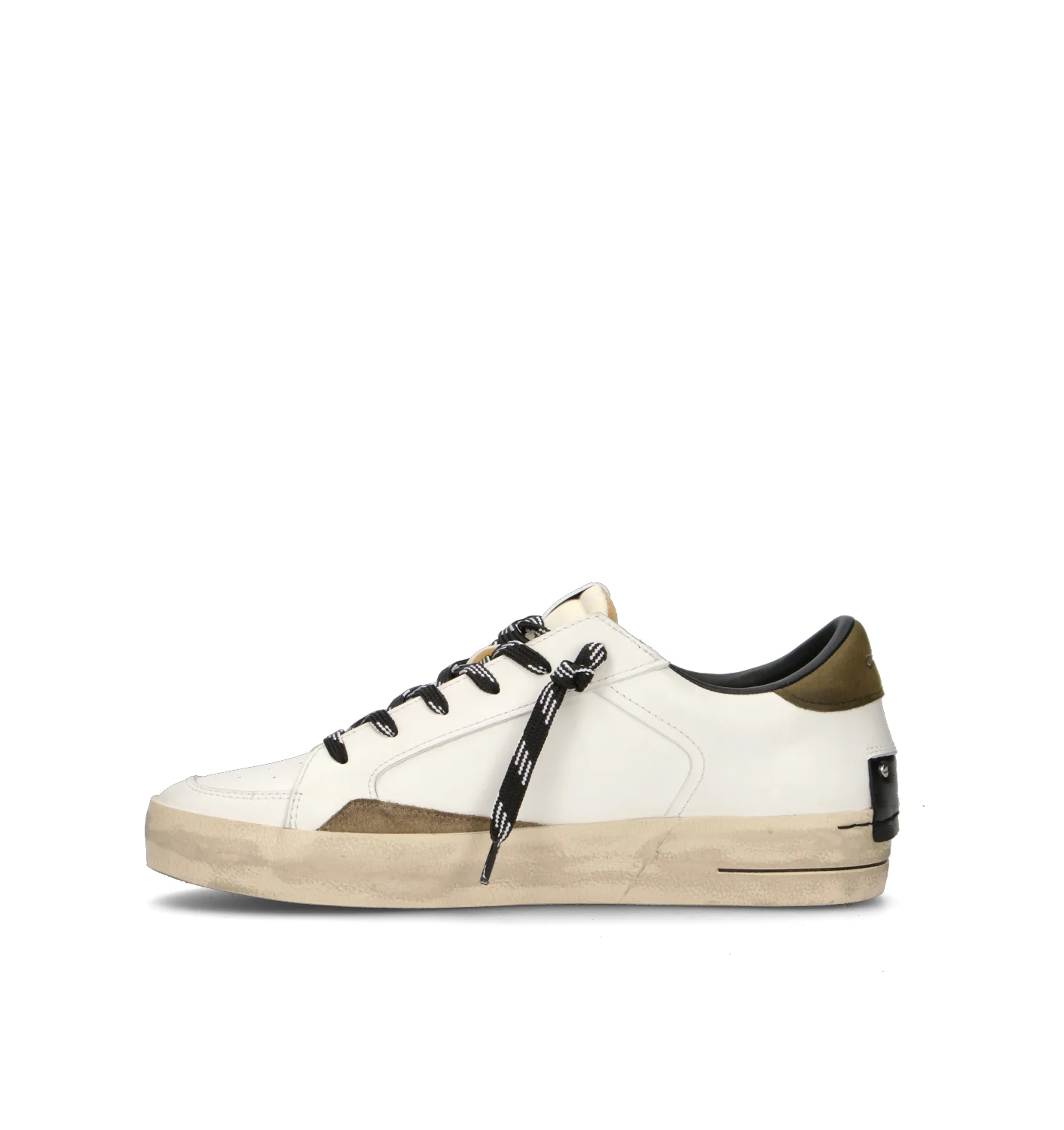 CRIME Sneaker uomo bianca/militare in pelle - Image 4