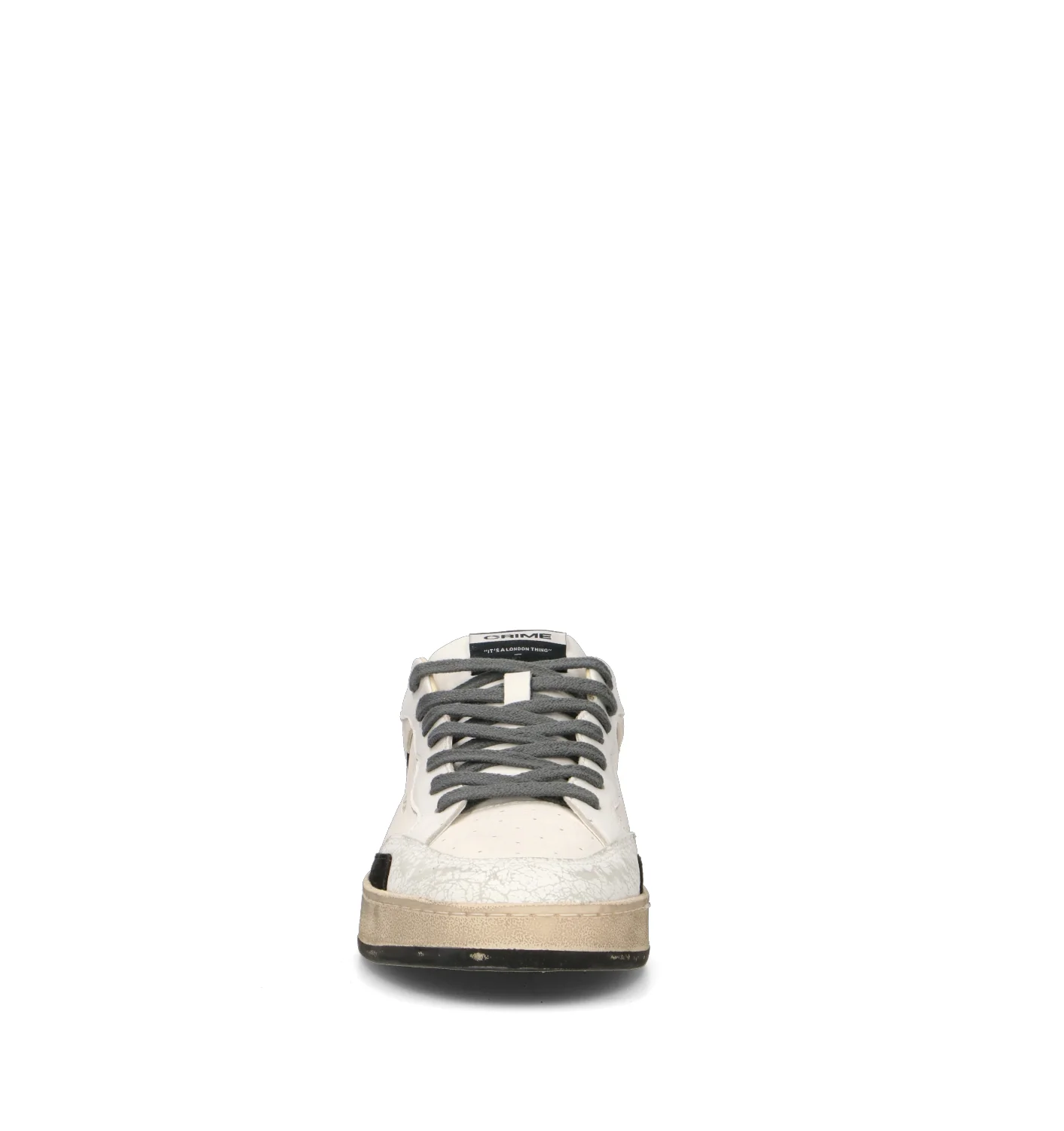 CRIME Sneaker uomo bianca/nera in pelle - Image 3