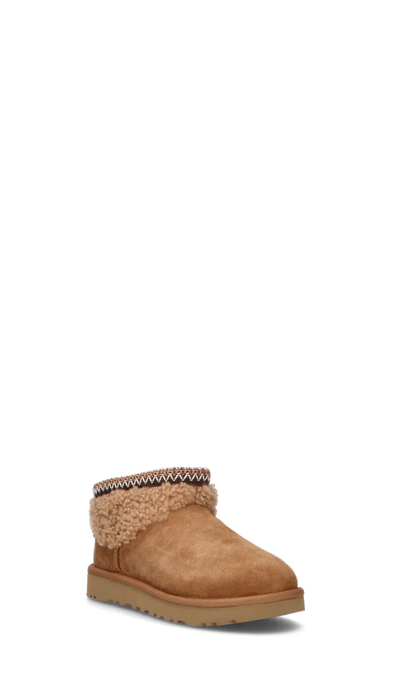 UGG - CLASSIC ULTRA MINI MAXI CURLY Stivaletto pelo donna chestnut in suede/pelliccia - Image 2