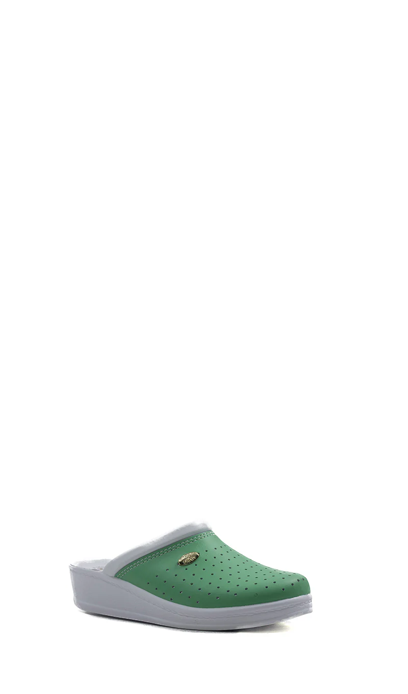 SANITAL LIGHT ANTI-SHOCK Ciabatta donna verde in pelle - Image 3