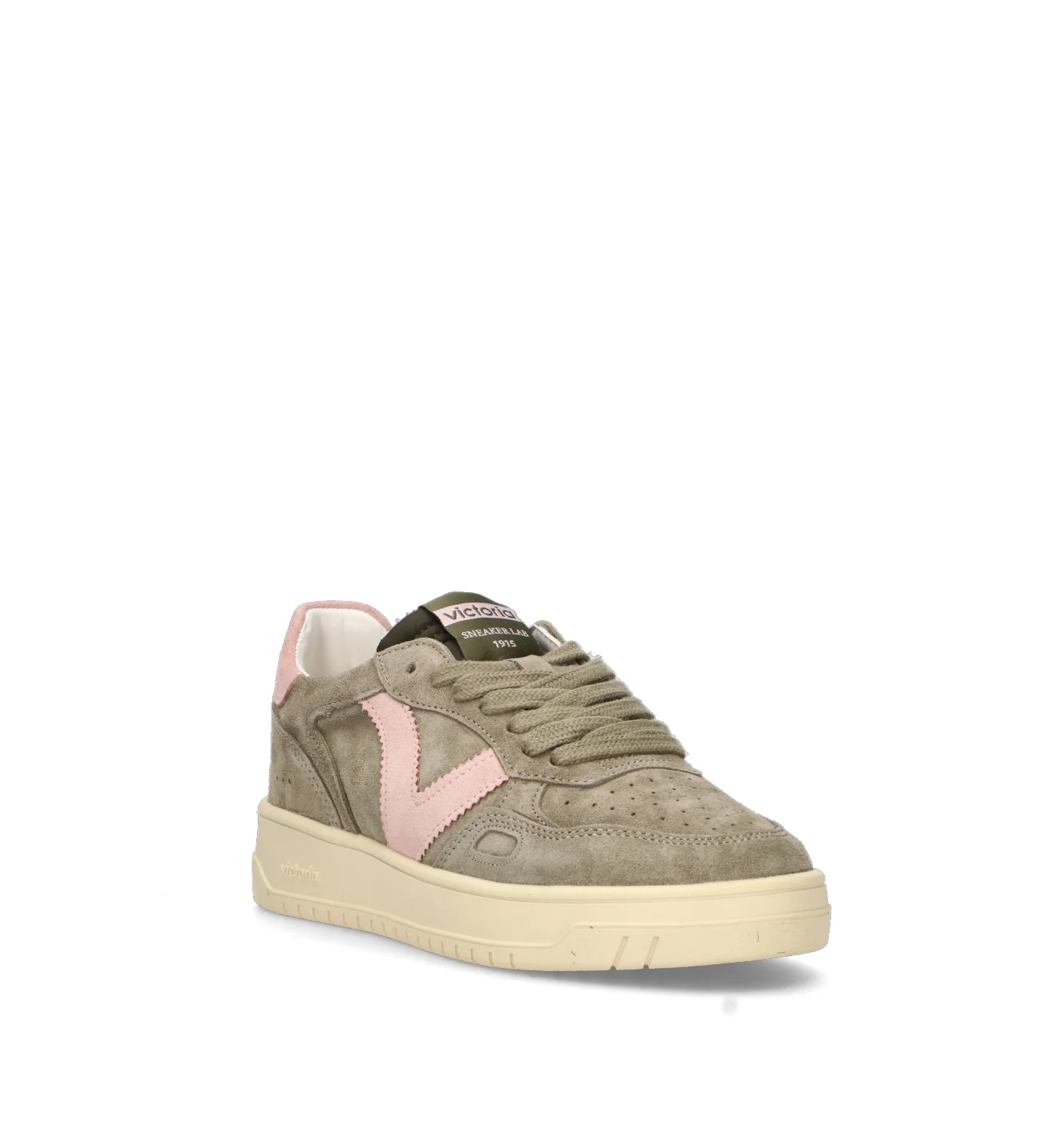 VICTORIA Sneaker donna kaki/rosa in suede - Image 2