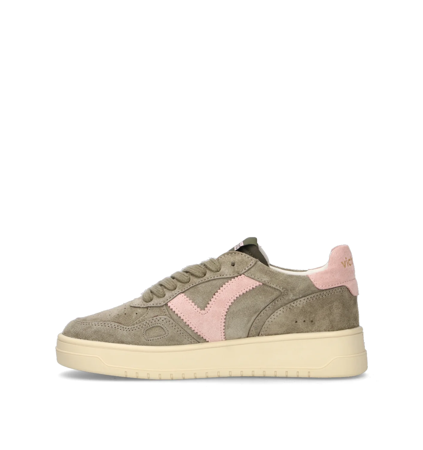 VICTORIA Sneaker donna kaki/rosa in suede - Image 4