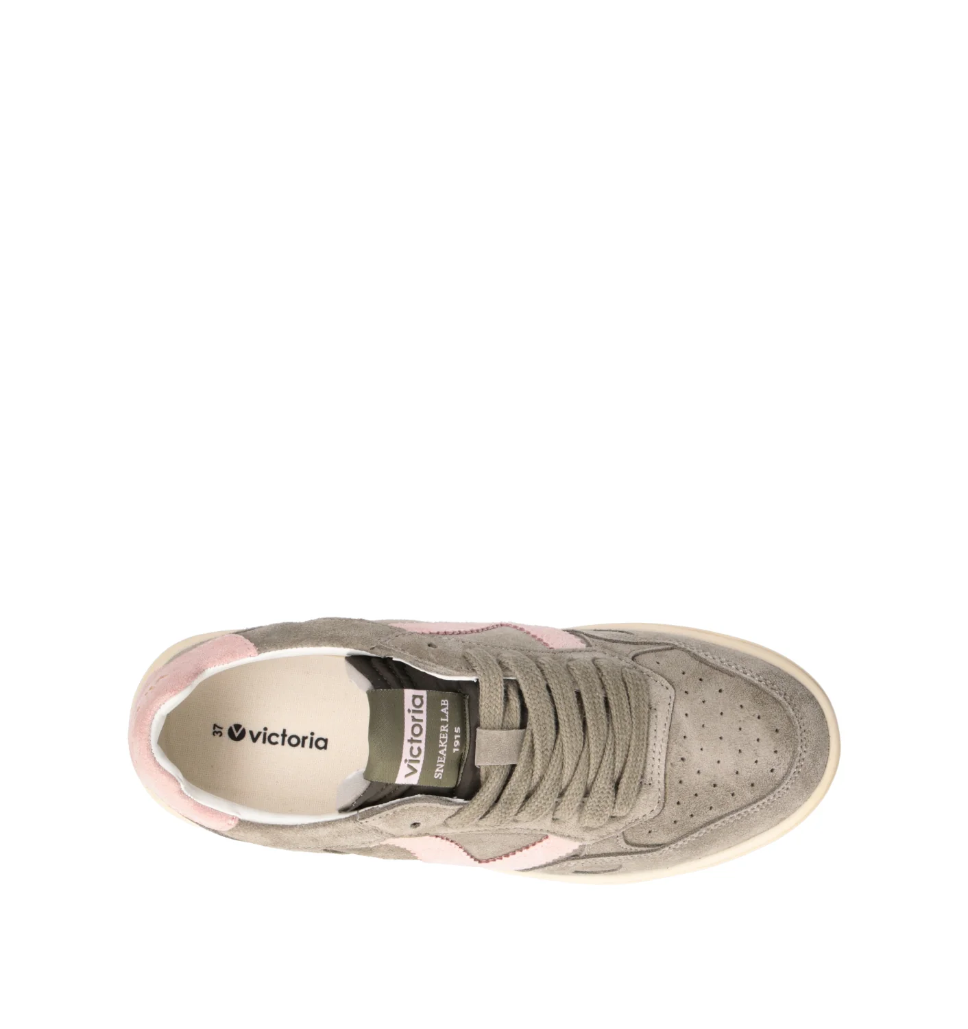 VICTORIA Sneaker donna kaki/rosa in suede - Image 5