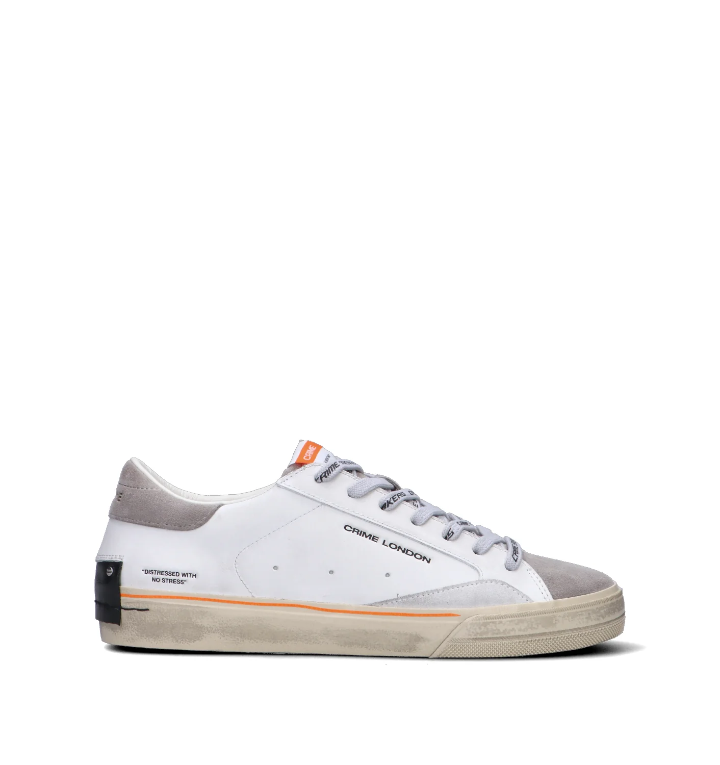 CRIME Sneaker uomo bianca in pelle