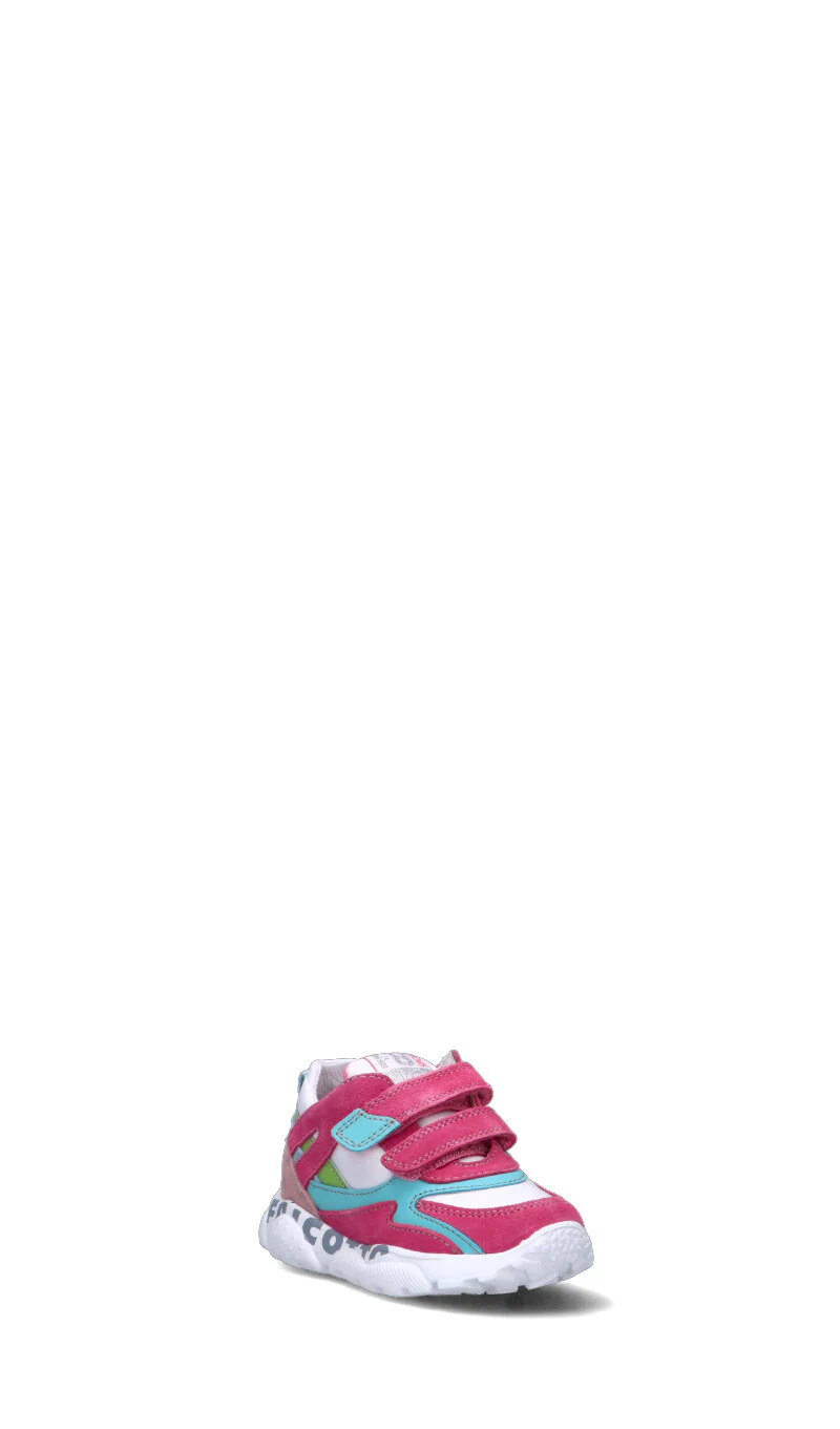 FALCOTTO Sneaker bimba rosa/bianca/azzurra/verde in suede - Image 2