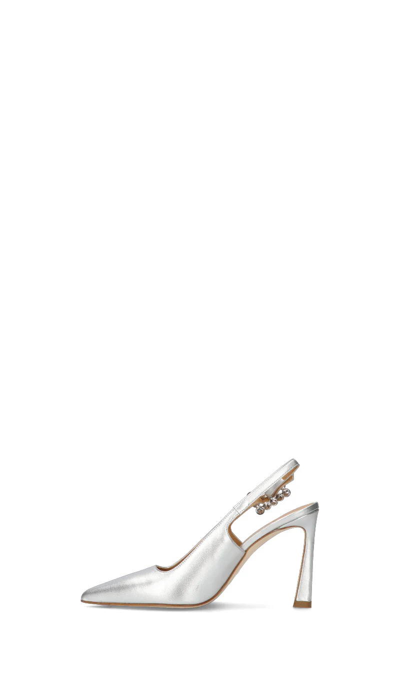 CHANTAL 1962 Slingback donna argento in pelle - Image 4