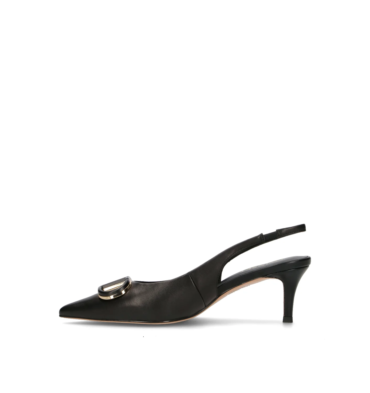 TWIN SET-SIMONA BARBIERI Slingback donna nera in pelle - Image 4