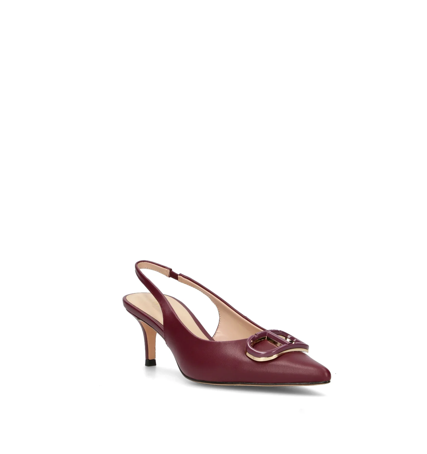 TWIN SET-SIMONA BARBIERI Slingback donna bordeaux in pelle - Image 2