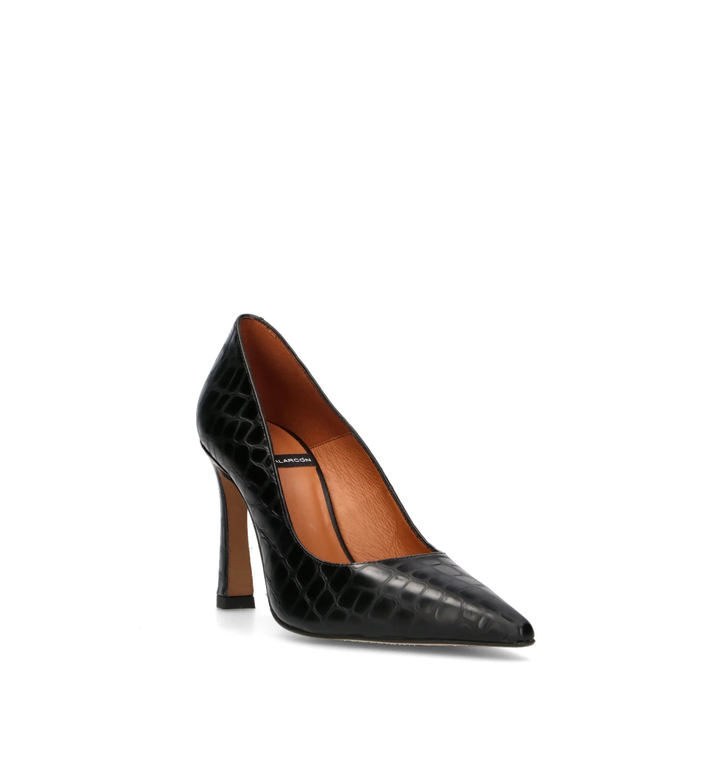 ANGEL ALARCON Décolleté donna nero in pelle - Image 2
