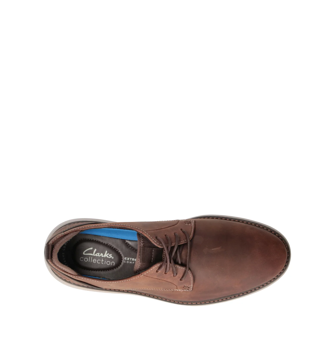 CLARKS ESSENTIALS BRANTIN PLAIN Stringata uomo marrone in pelle - Image 5