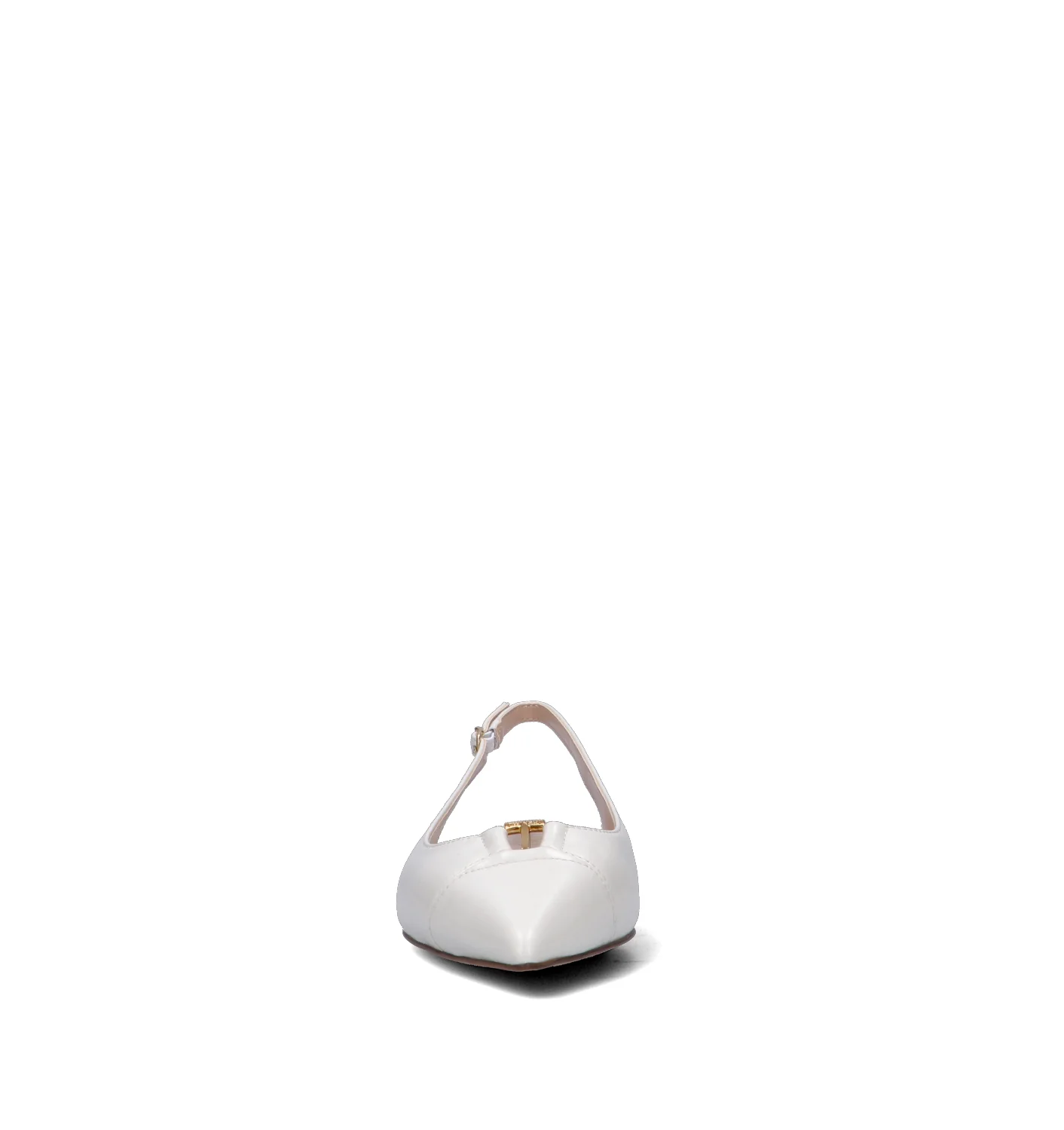 TWIN SET-SIMONA BARBIERI Slingback donna bianca in pelle - Image 3