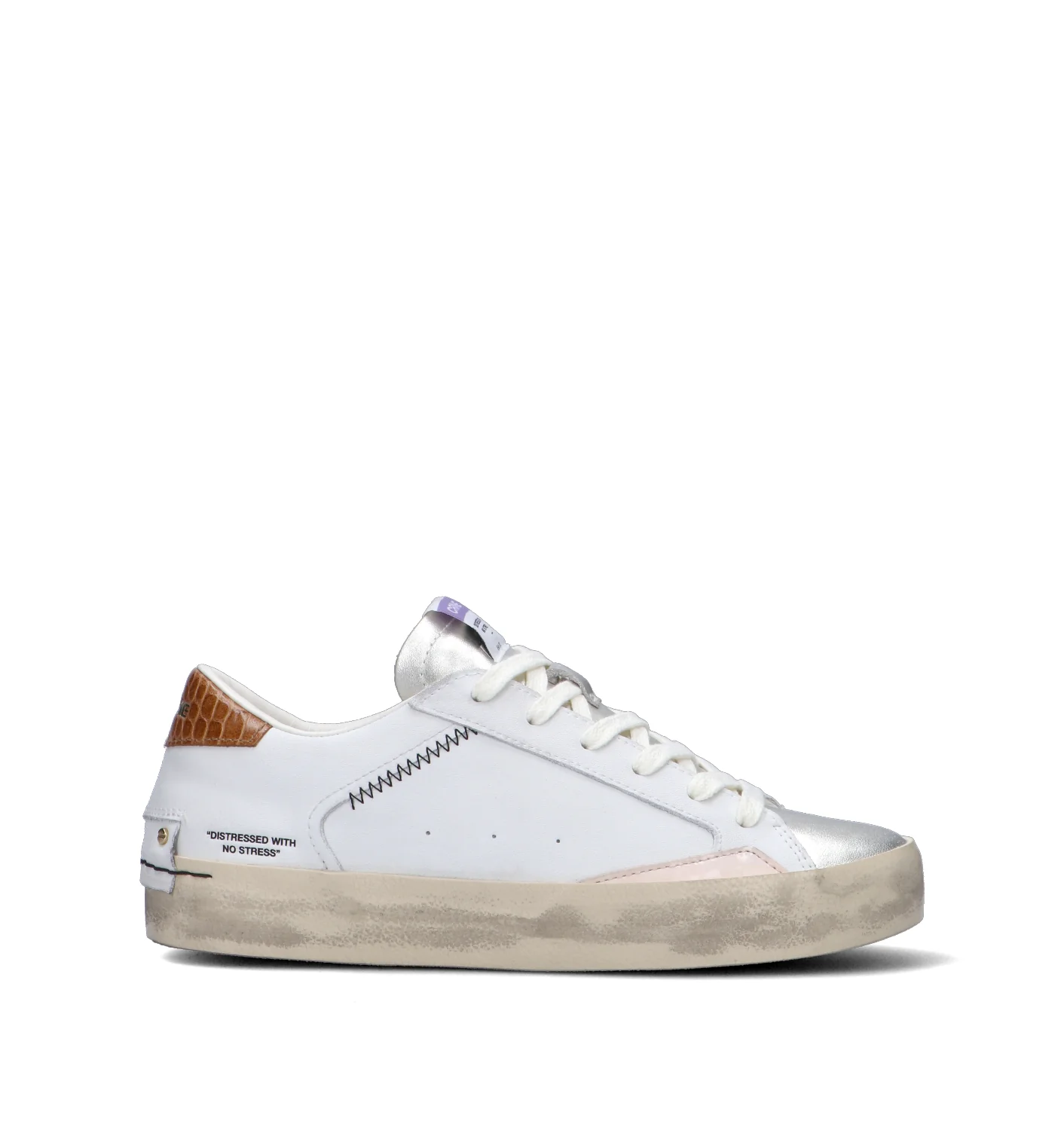 CRIME Sneaker donna bianca in pelle