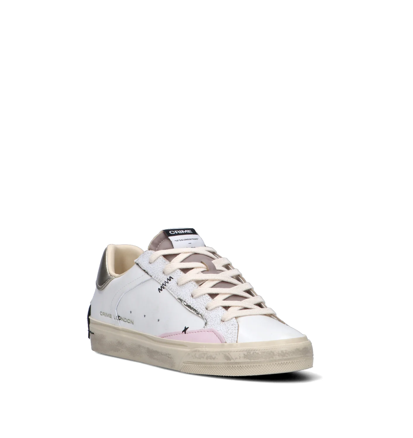 CRIME Sneaker donna bianca in pelle - Image 2