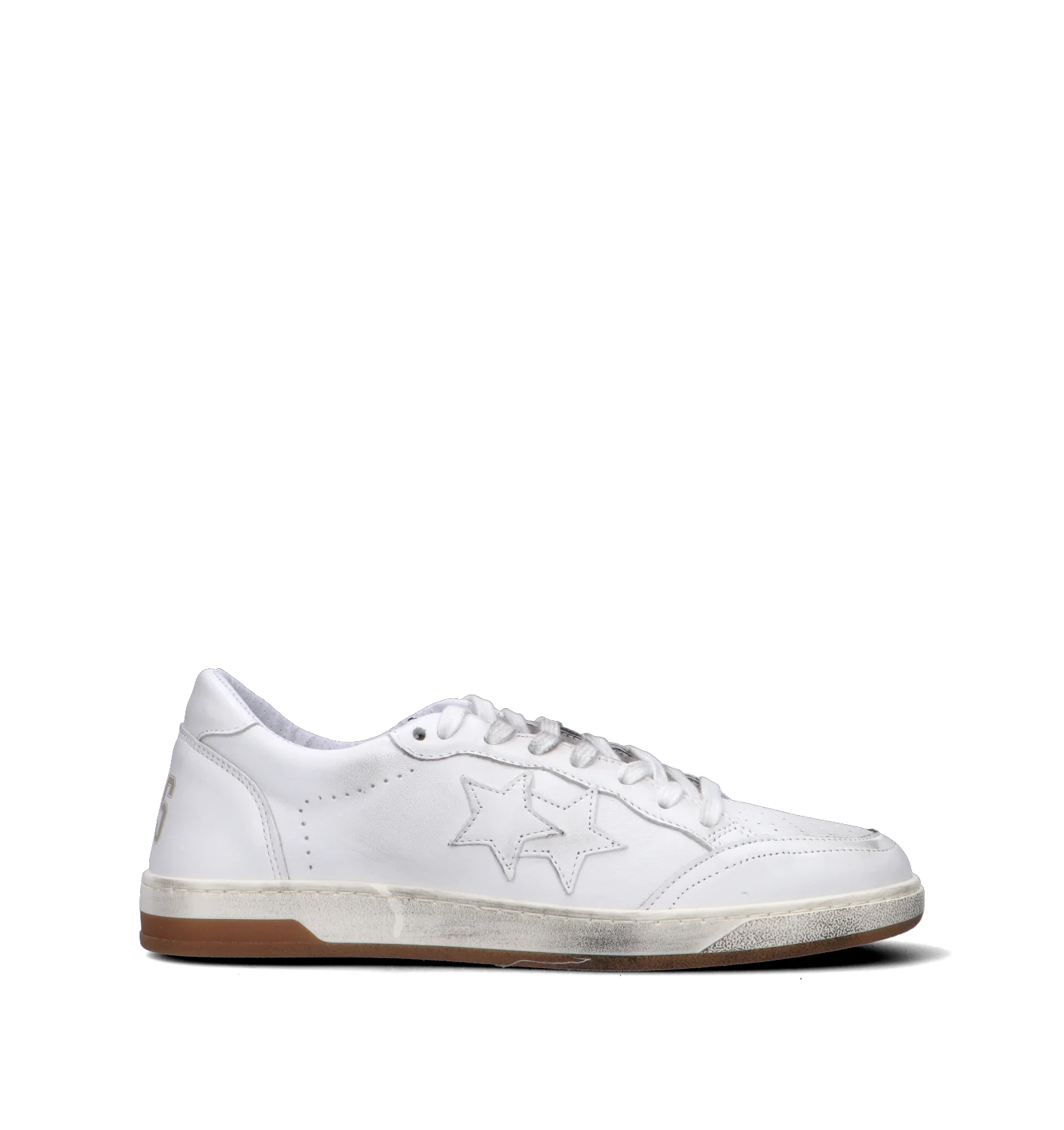 2 STAR Sneaker donna bianca in pelle