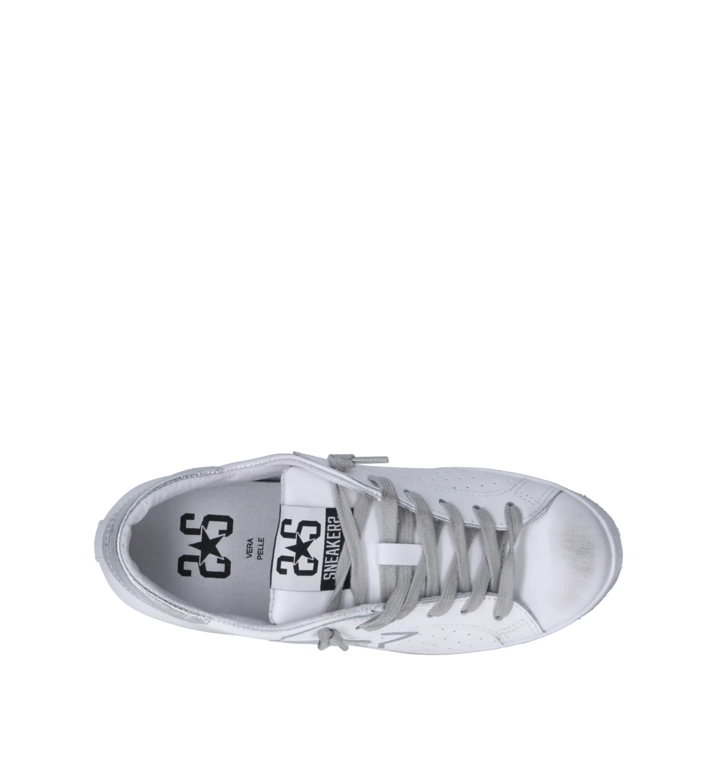 2 STAR Sneaker donna bianca in pelle - Image 5