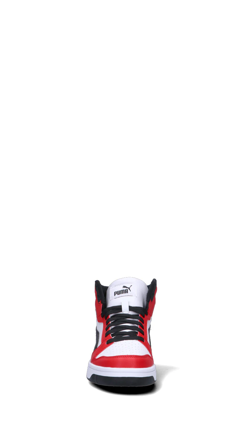 PUMA - REBOUND V6 MID JR Sneaker ragazzo bianca/rossa/nera - Image 3