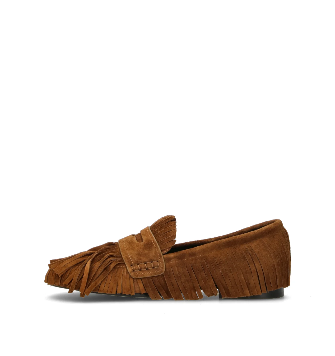 BIBI LOU Mocassino donna marrone in suede con frange - Image 4