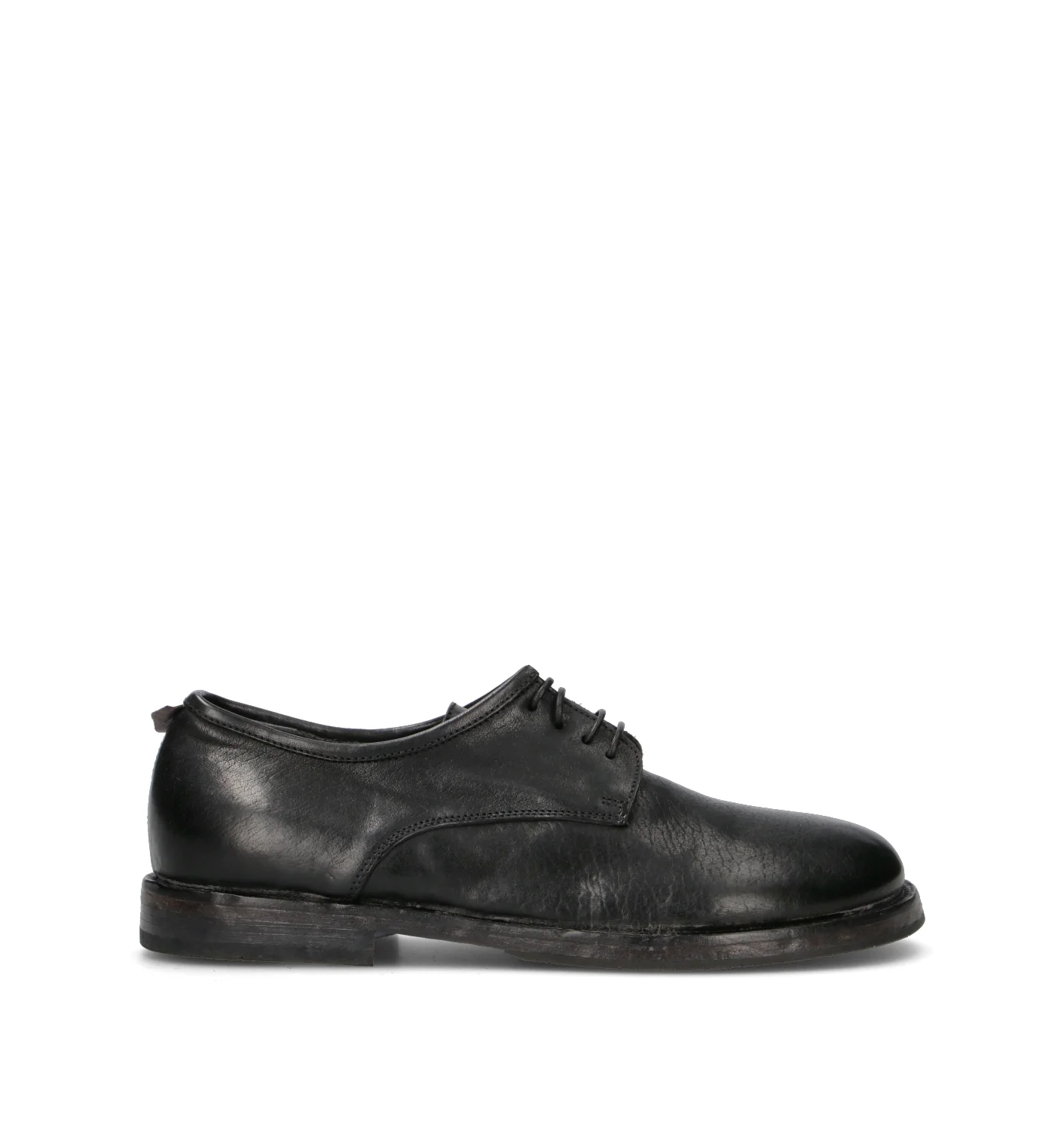 MOMA Stringata uomo nera in pelle