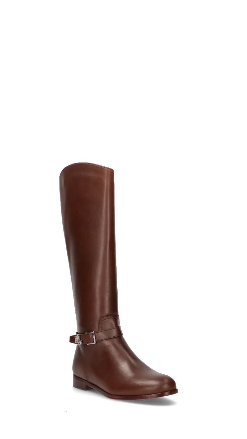 RALPH LAUREN Stivale donna marrone in pelle - Image 2