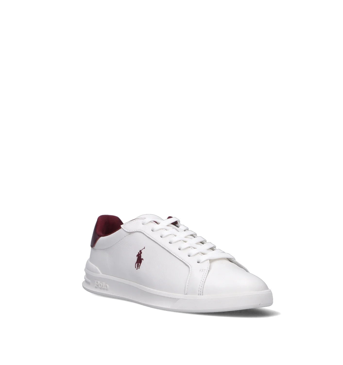 POLO RALPH LAUREN Sneaker uomo bianca/bordeaux in pelle - Image 2