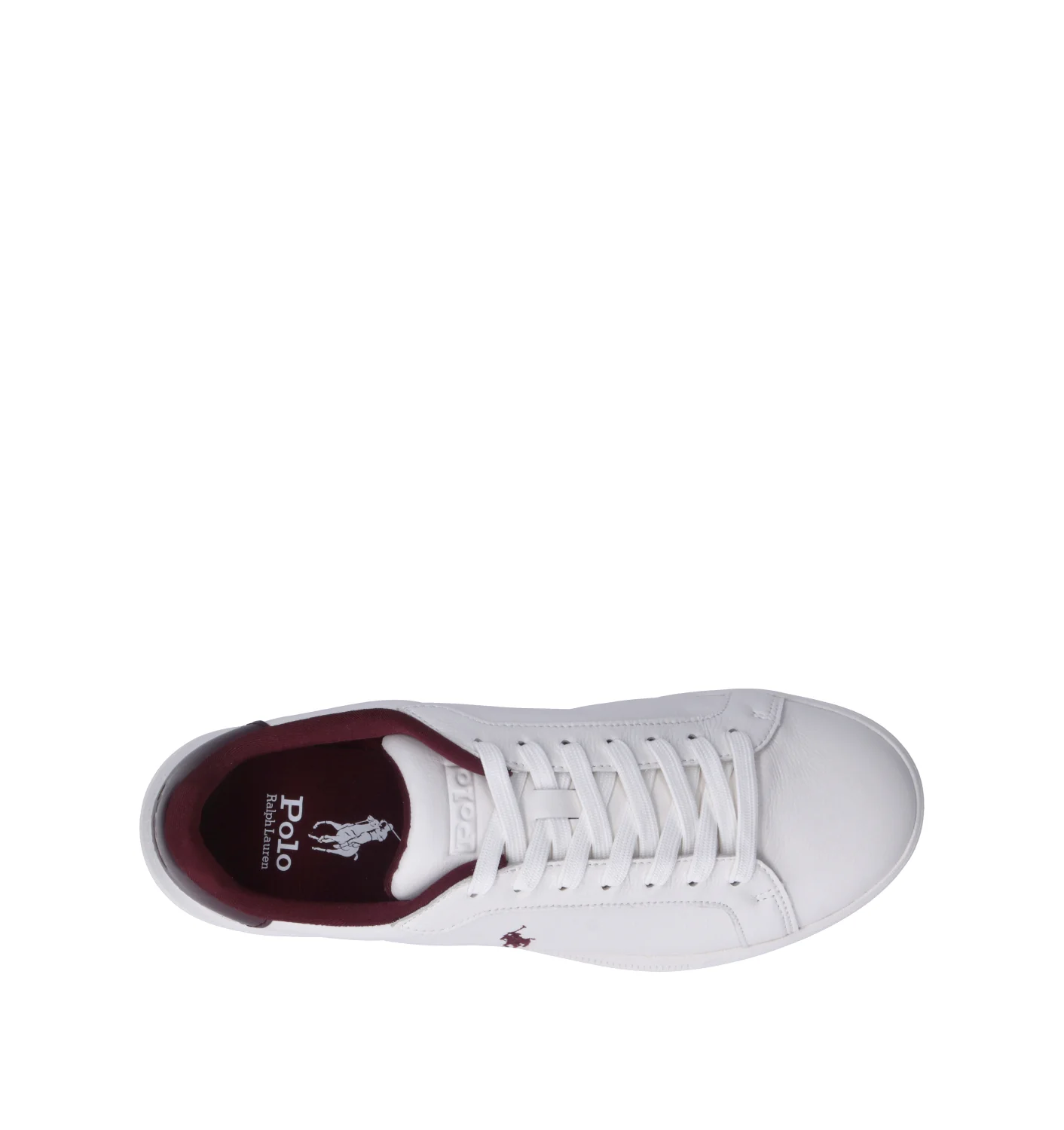 POLO RALPH LAUREN Sneaker uomo bianca/bordeaux in pelle - Image 5
