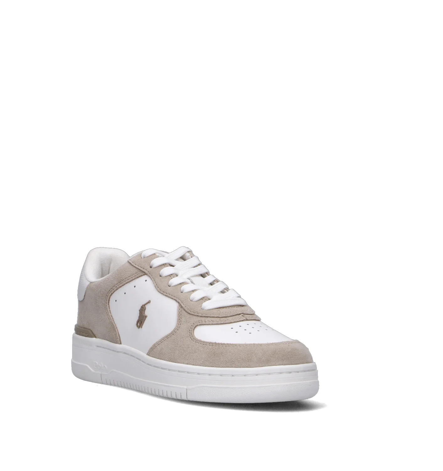 RALPH LAUREN Sneaker donna bianca/sabbia in pelle - Image 2