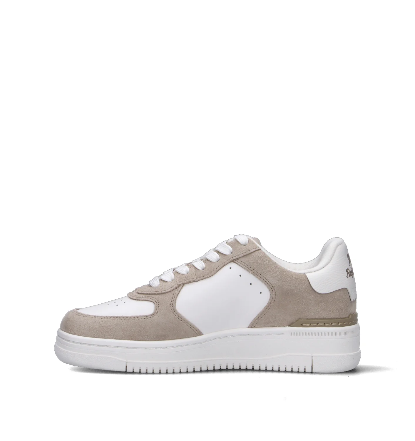 RALPH LAUREN Sneaker donna bianca/sabbia in pelle - Image 4