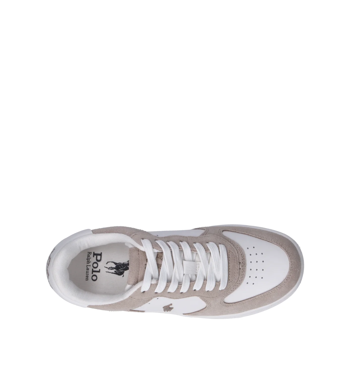 RALPH LAUREN Sneaker donna bianca/sabbia in pelle - Image 5