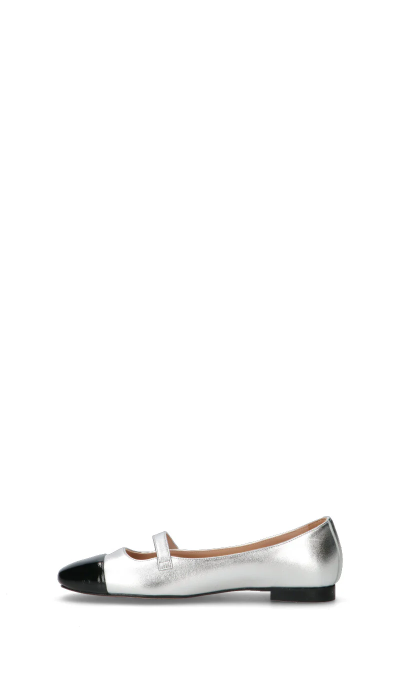 FRAU Ballerina donna argento/nera in pelle - Image 4