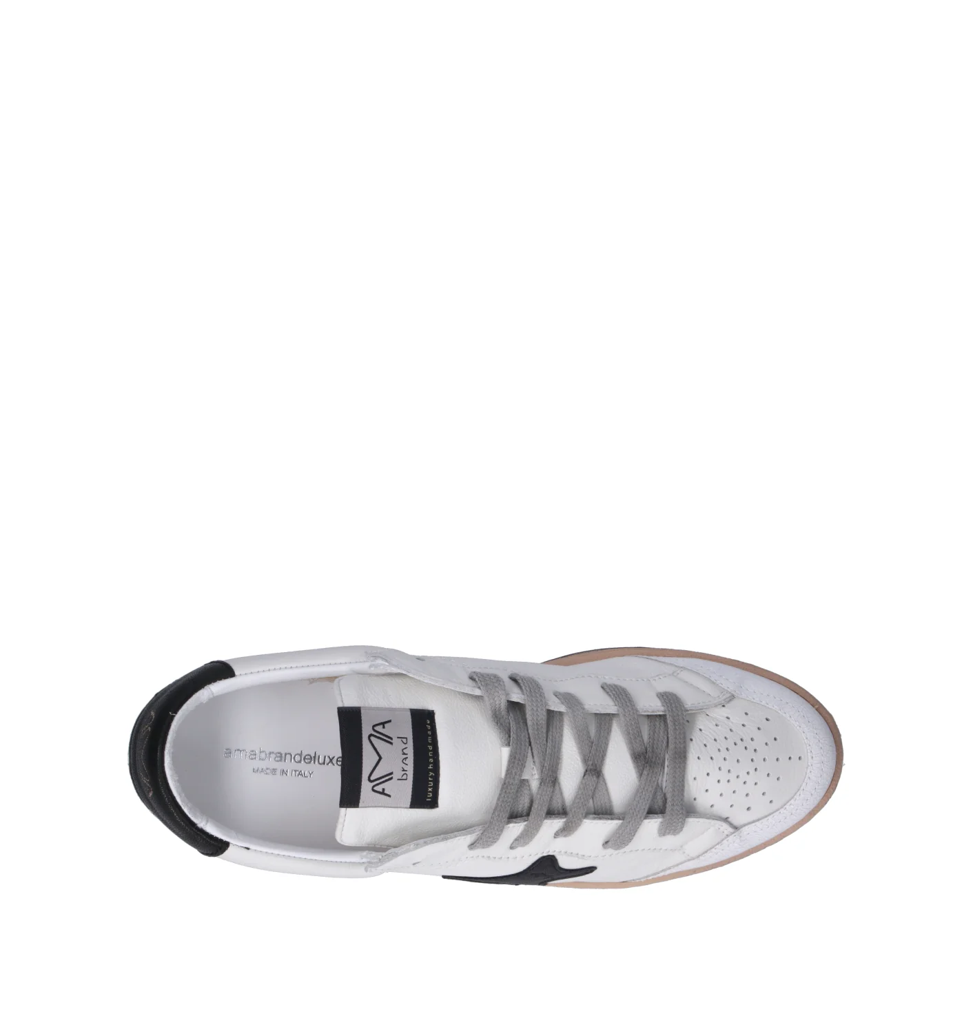 AMA-BRAND Sneaker uomo bianca/nera in pelle - Image 5