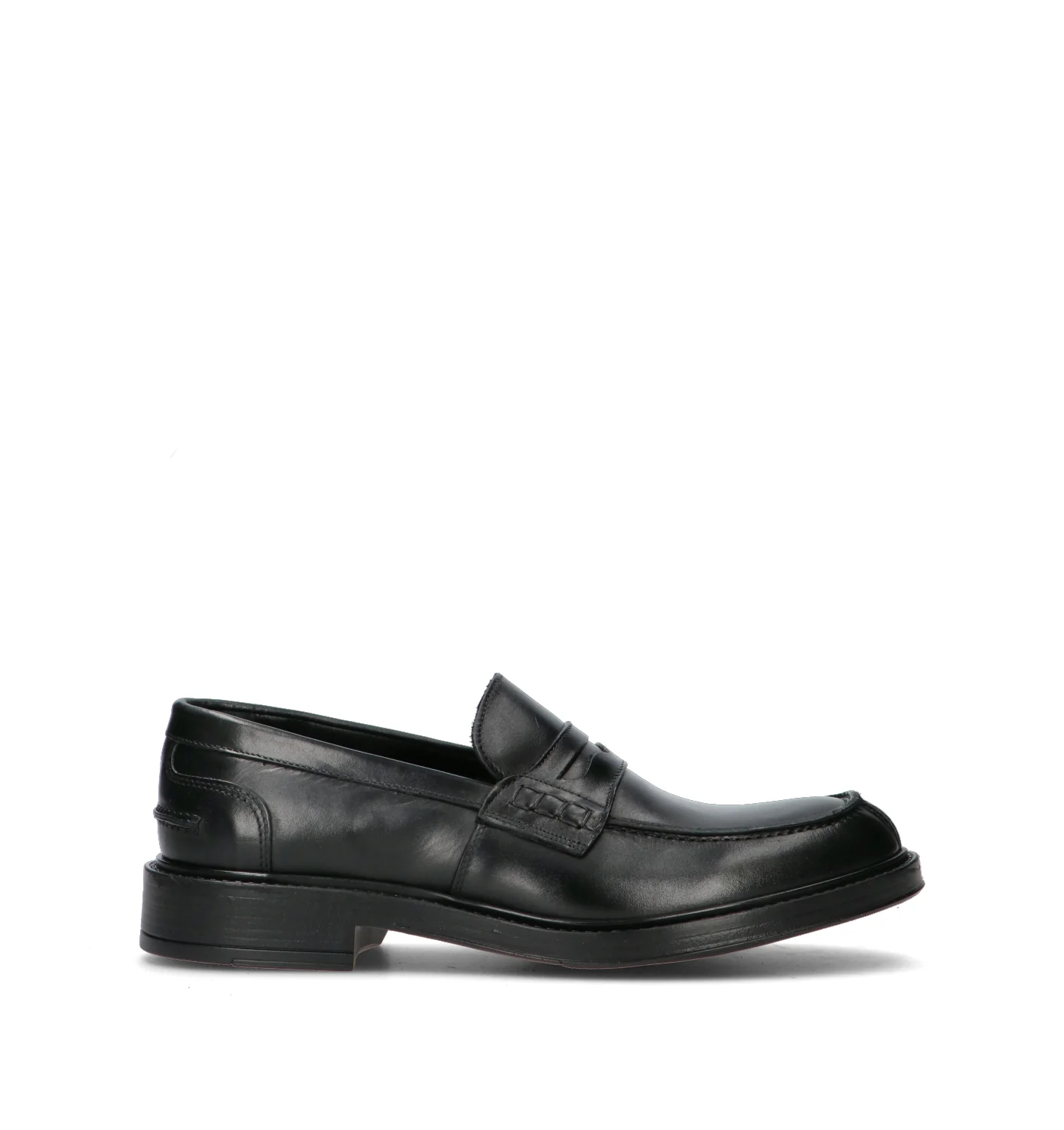 ANTICO MASTRO Mocassino uomo nero in pelle