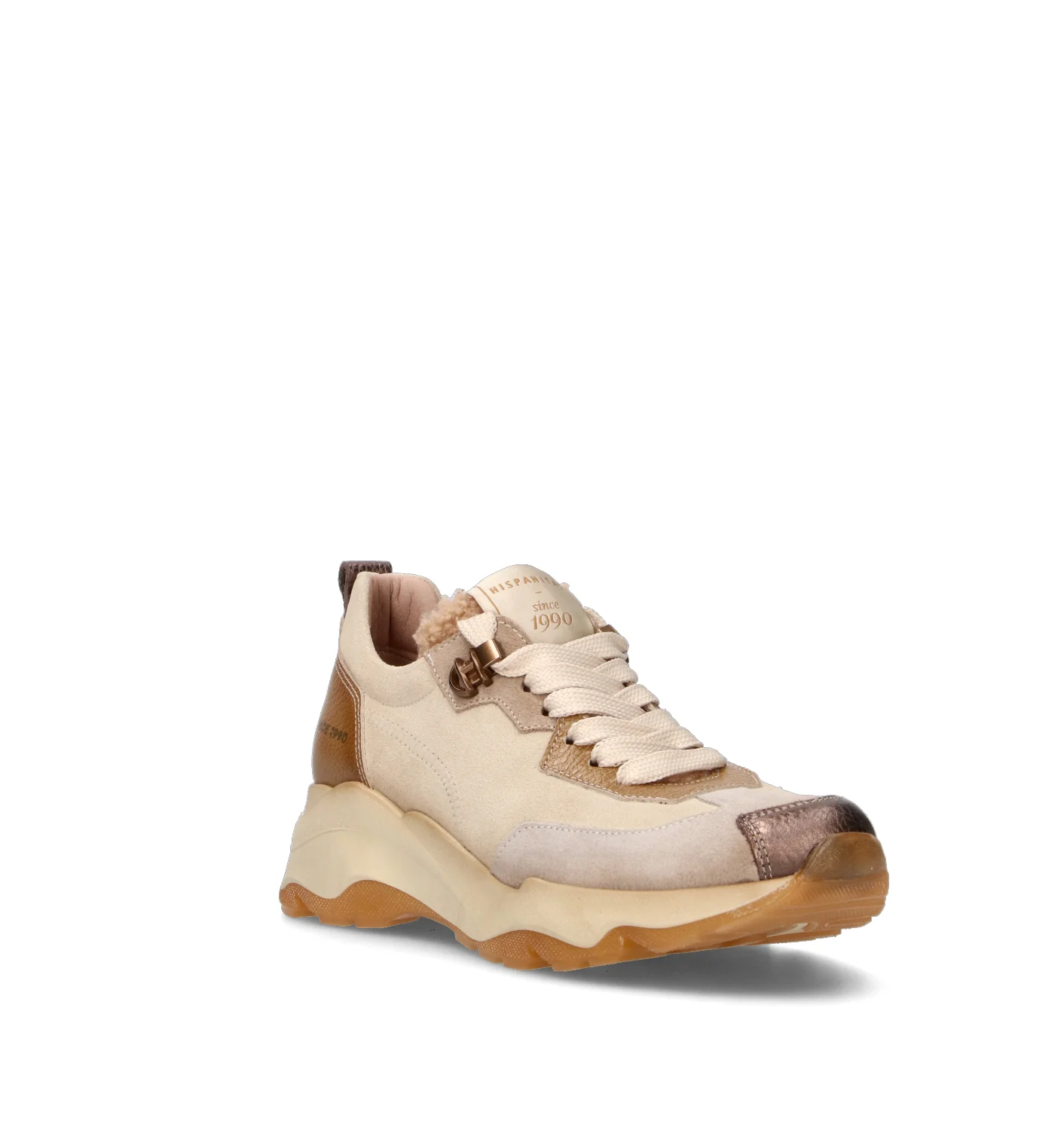 HISPANITAS Sneaker donna beige in suede - Image 2
