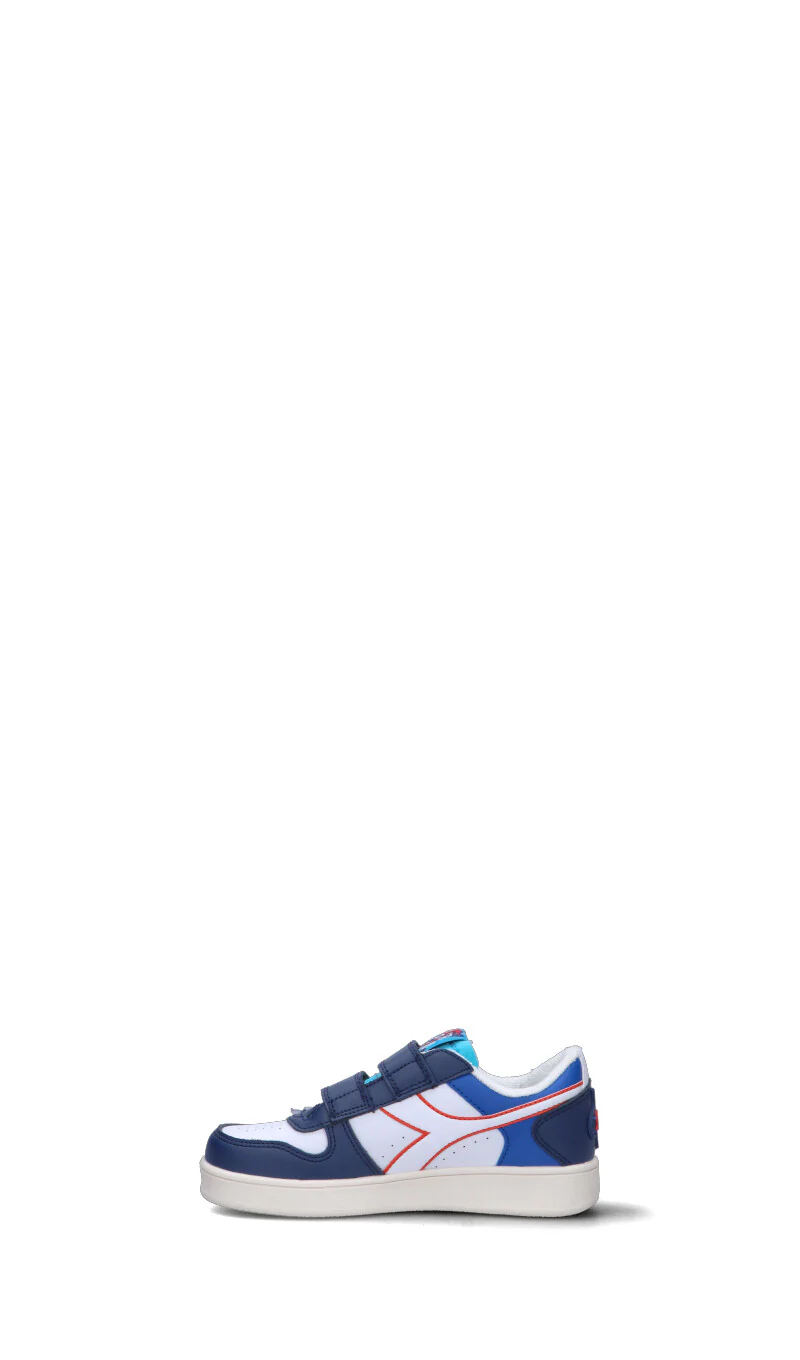 DIADORA Sneaker bimbo bianca/blu/azzurra/rossa in pelle - Image 4