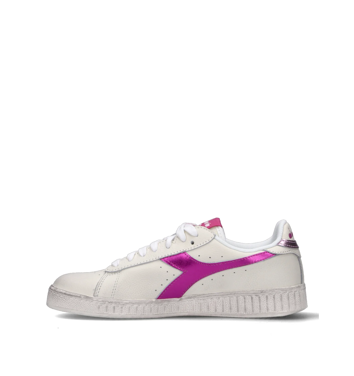 DIADORA GAME LOW WAXED Sneaker donna bianca/fucsia in pelle - Image 4