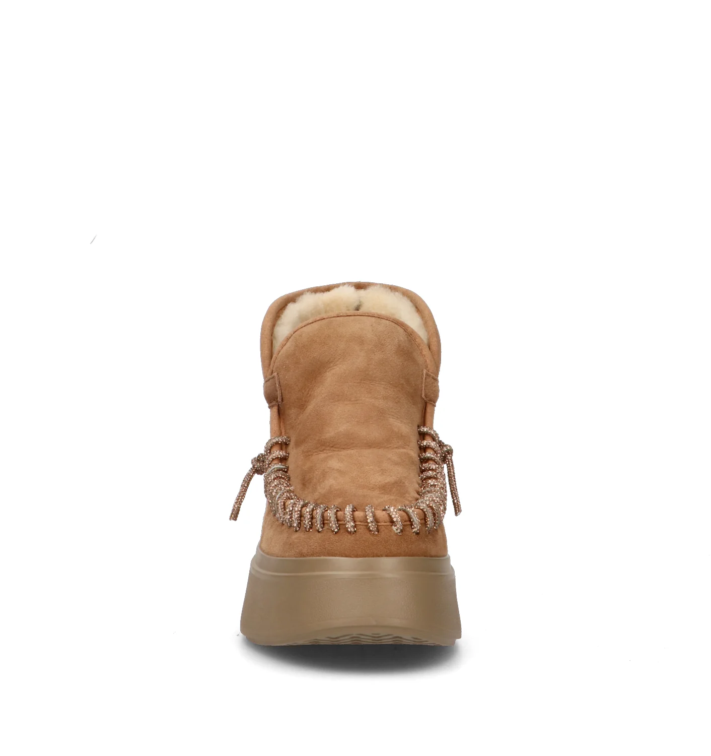 NANKU Stivaletto pelo donna cammello in suede - Image 3