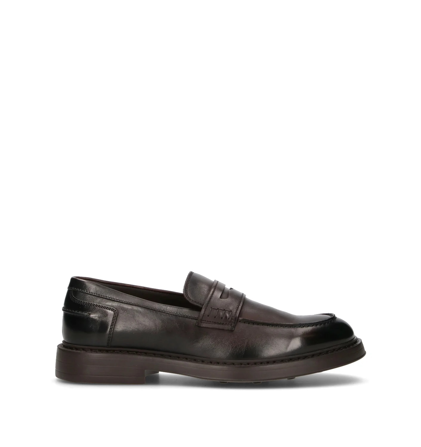 DOUCAL'S Mocassino uomo marrone in pelle