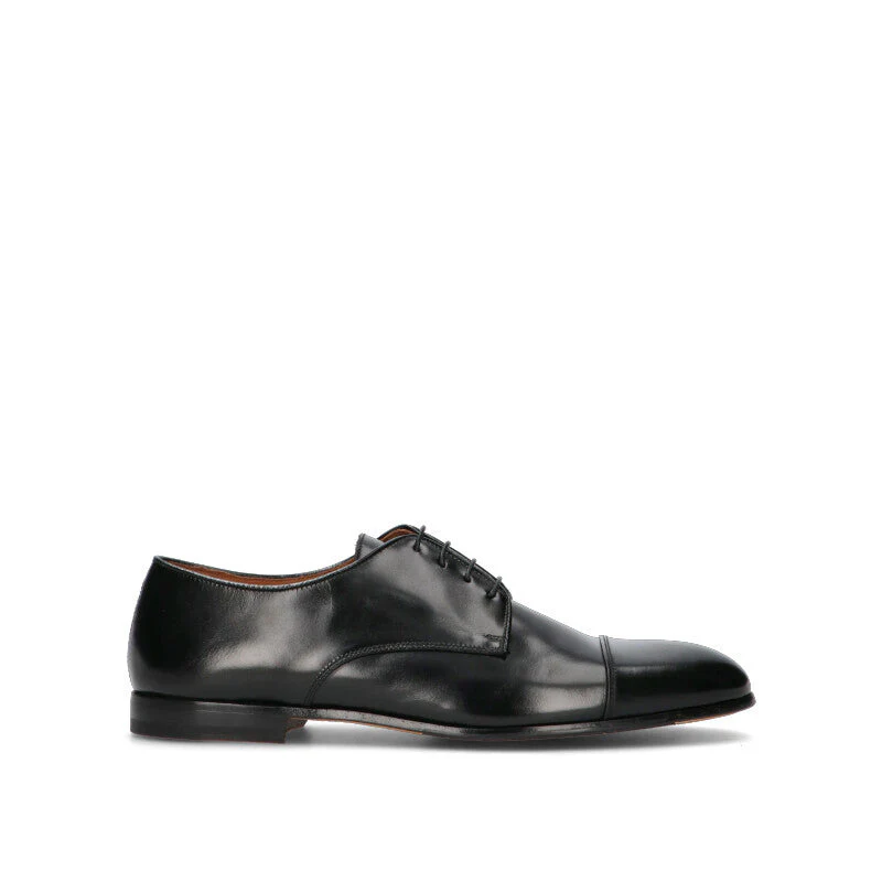 DOUCAL'S Stringata uomo nera in pelle
