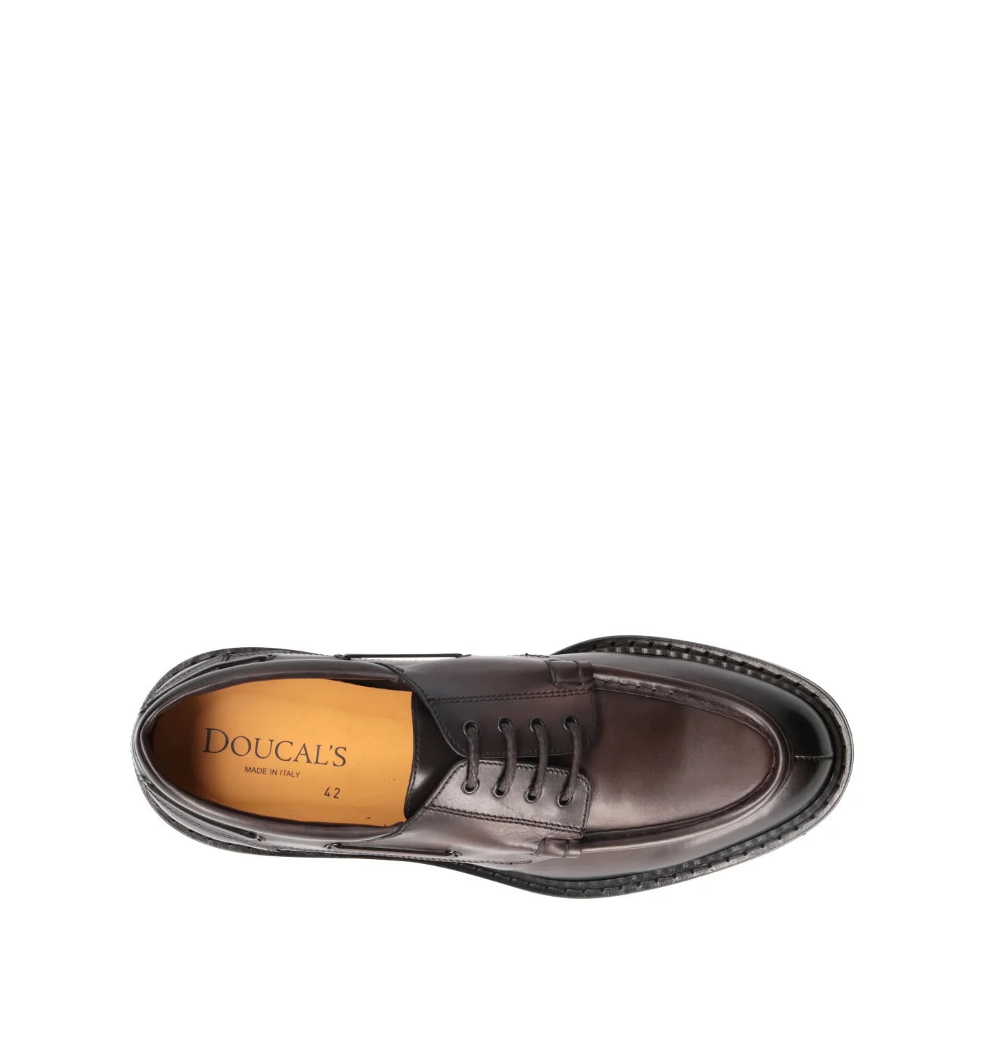 DOUCAL'S Stringata uomo marrone in pelle - Image 5
