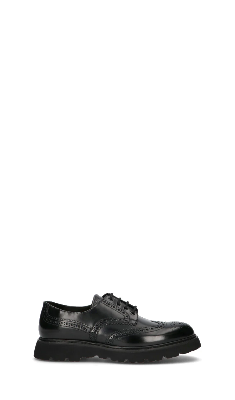 DOUCAL'S Stringata uomo nera in pelle