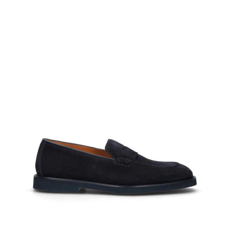 DOUCAL'S Mocassino uomo blu in suede