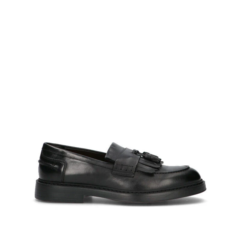 DOUCAL'S Mocassino uomo nero in pelle