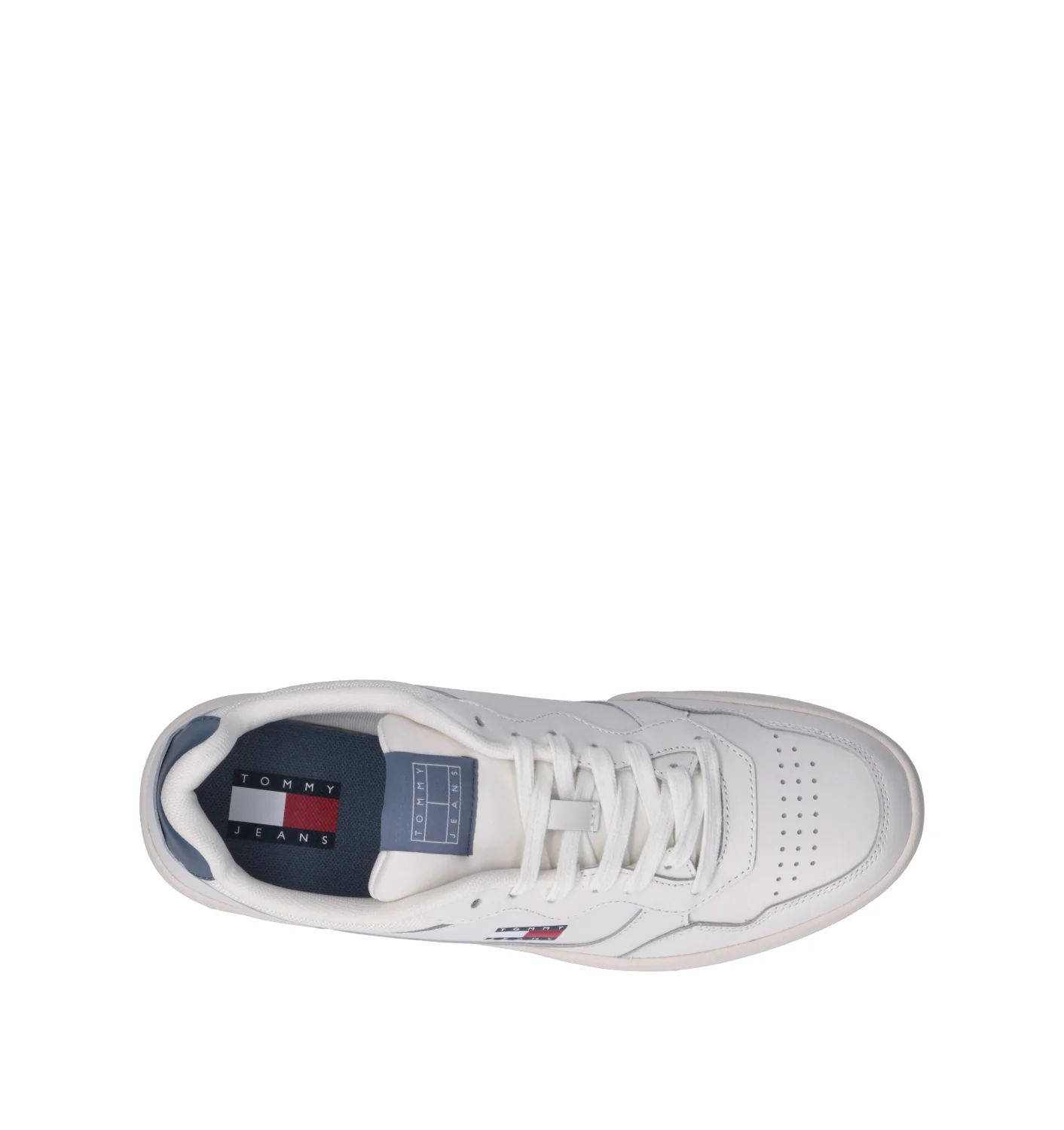 TOMMY HILFIGER JEANS Sneaker uomo bianca/azzurra in pelle - Image 5
