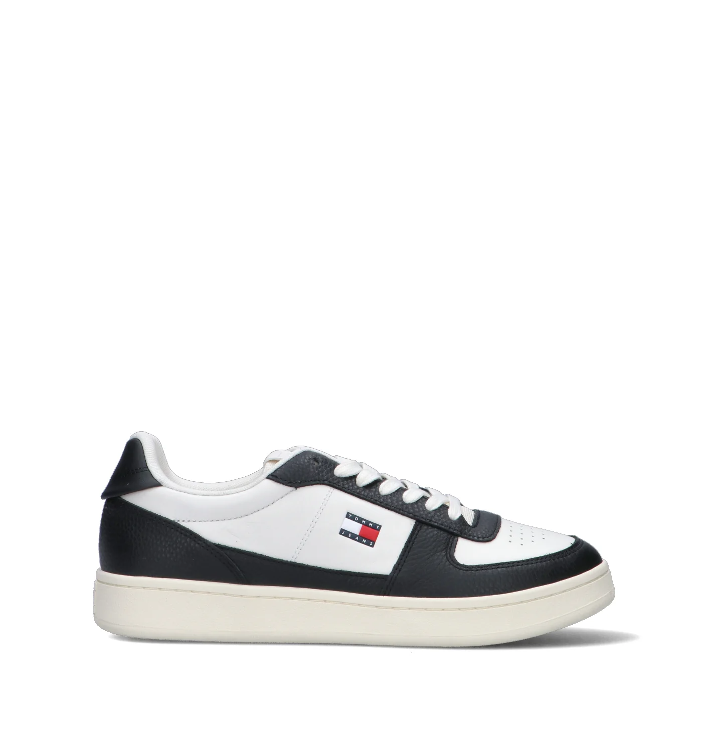 TOMMY HILFIGER JEANS Sneaker uomo avorio/nera in pelle