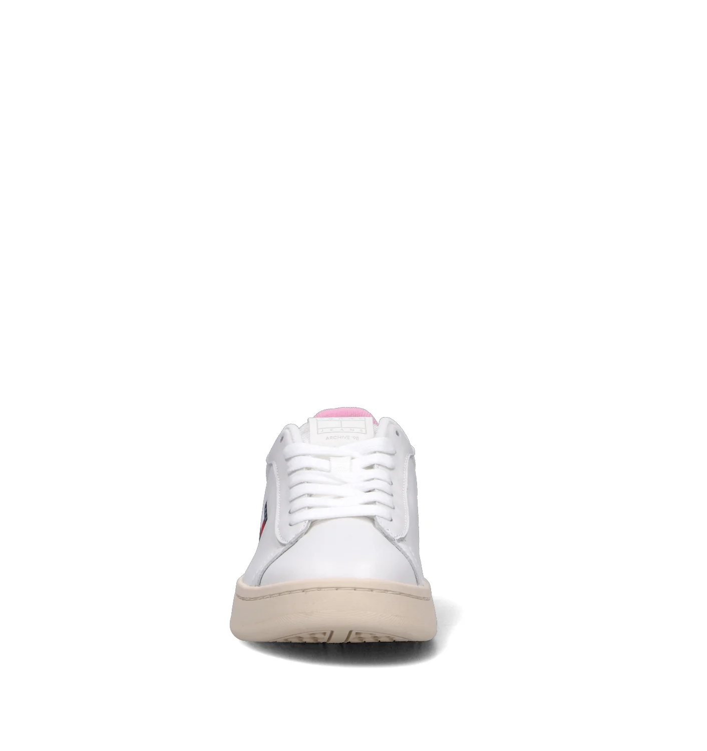 TOMMY HILFIGER JEANS Sneaker donna bianca/rosa in pelle - Image 3