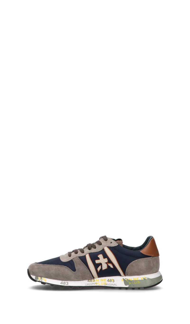PREMIATA Sneaker uomo grigia/blu in pelle - Image 4
