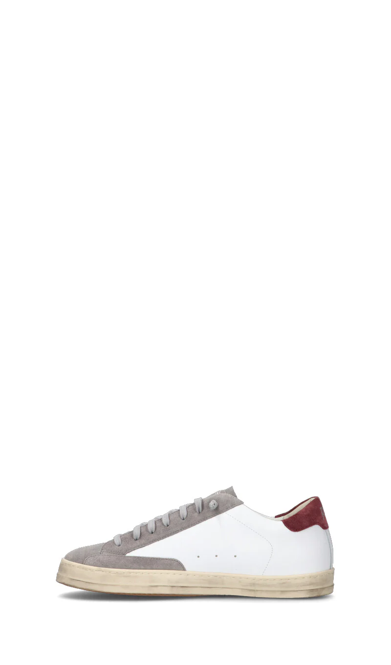 P448 Sneaker uomo bianca/bordeaux in pelle - Image 4